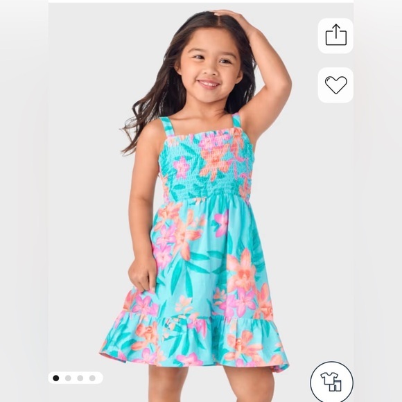 Gymboree Other - Gymboree Girls Tropical Smocked Ruffle Dress Splish-Splash Blue sise 7